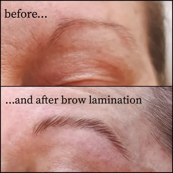 Brow lamination for over-plucked brows in Southampton